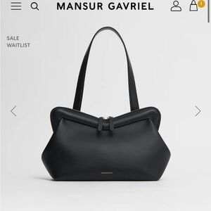 New with Tags Mansur Gavriel M Frame Bag Purse. Black Leather.